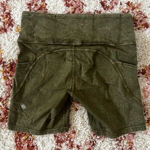 Lululemon fast and free shorts, acid wash green